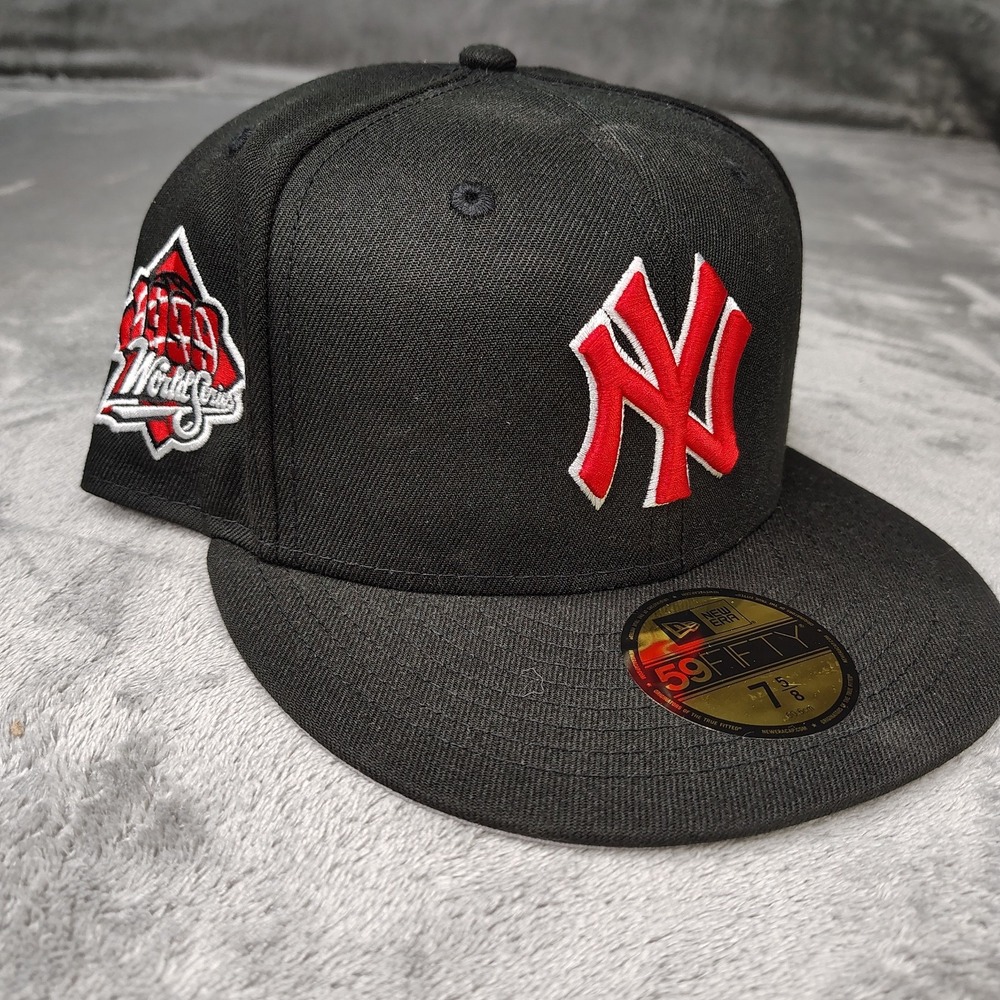 New Era New York Yankees‎ MLB Black World Series 59Fifty Fitted Hat Cap 7 1/2